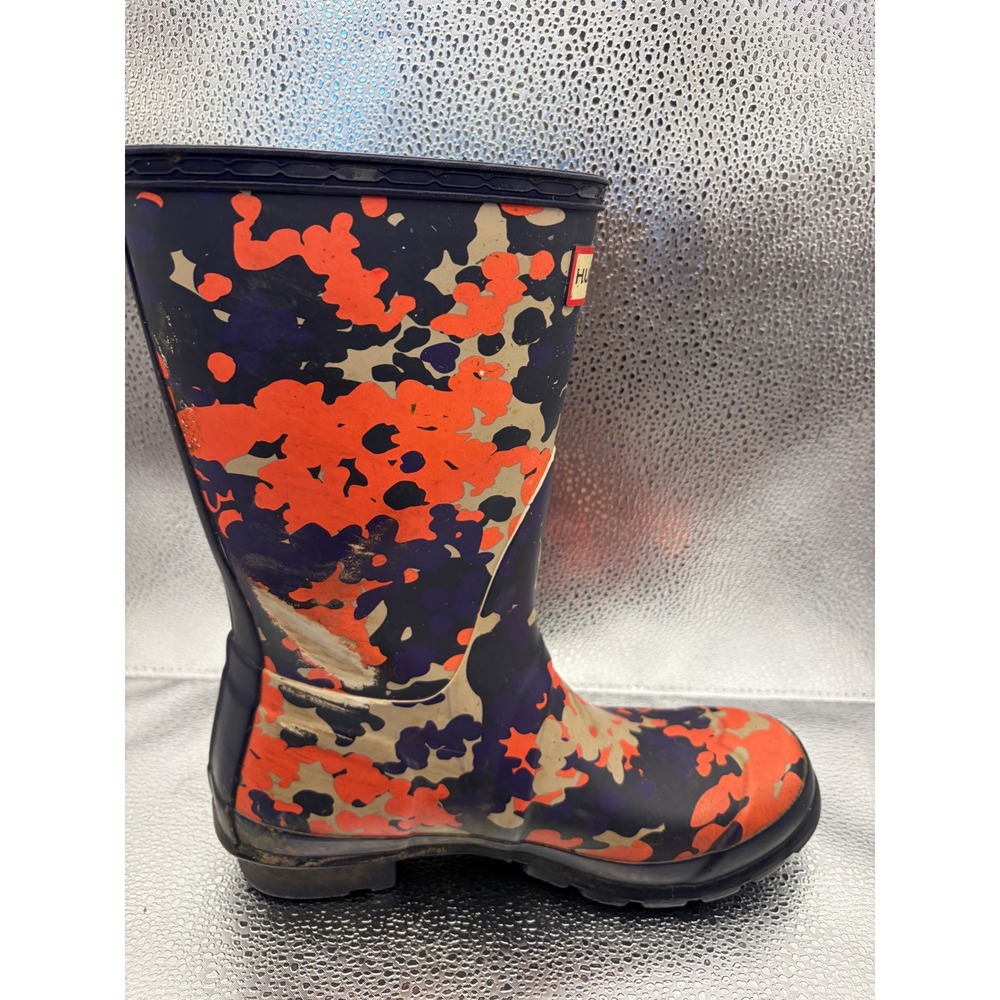 Hunter Original Short Flecktarn Camo Rain Boots Purple Orange WFS1000RFL Women 8 - Picture 3 of 7
